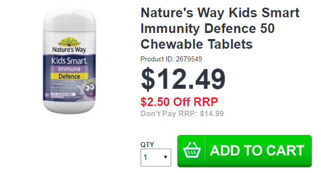 Nature’s Way Kids Smart Immunity Defence 50 Chewable Tablets