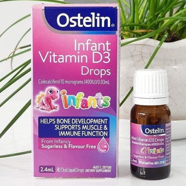 Vitamin D3 Drops Ostelin cho trẻ sơ sinh đến 12 tuổi