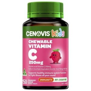 Vitamin C Cenovis Kids dạng nhai 250mg vị dâu tây - 150 viên