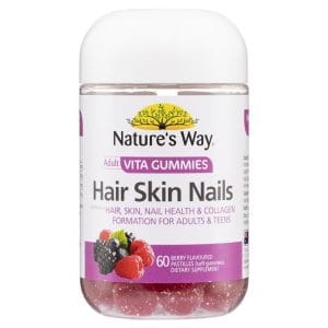 Kẹo dẻo Nature's Way dành cho người lớn Vita Gummies Hair Skin Nail 60 viên