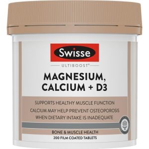 Viên uống bổ sung Magie - Canxi và Vitamin D Swisse 200 viên