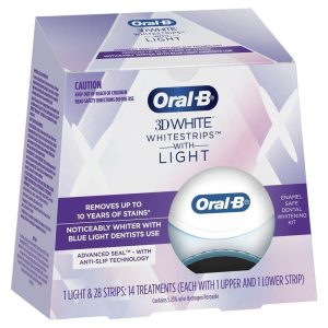 Miếng dán trắng răng Oral B 3D White Strips 14 lần điều trị + Bộ đèn LED