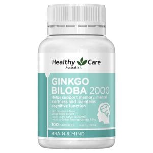 Bổ não Ginkgo Biloba 2000, viên uống bổ não, tuần hoàn máu não, 100 viên healthy care