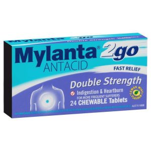 Viên nén kháng axit Mylanta 2Go hương chanh bạc hà - gói 24 viên