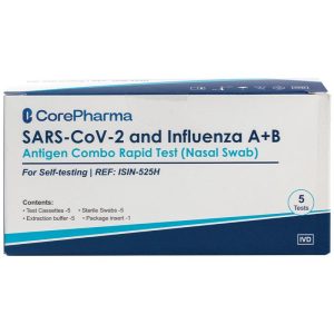 Bộ xét nghiệm kháng nguyên Covid-19/Cúm A & B của Corepharma gồm 5 xét nghiệm