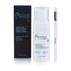 Bộ sản phẩm rửa mặt và cọ nối mi Prolong Lash 100ml dạng bọt